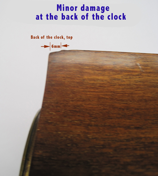 French Balloon clock, view of the top